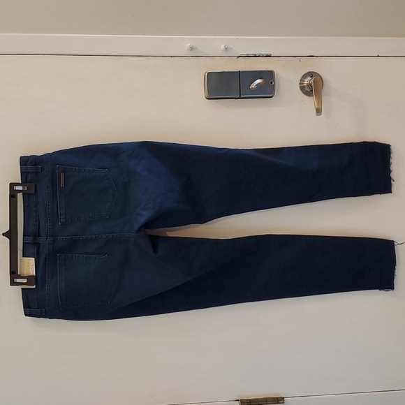 Michael Kors Dark Blue Denim Izzy Skinny Jeans Raw Hem 8 NWT - Picture 8 of 8